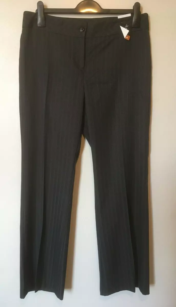 George Asda Womens Pinstripe Bootcut Trousers Size 14 Uk Leg 31