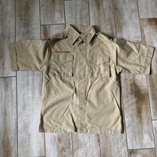 Great Boy Scouts of America Uniform Youth Medium Tan Short Sleeve Shirt