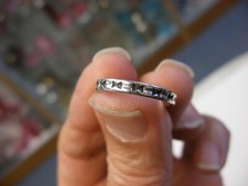 Vintage 925 Sterling Silver Greek Design Ring Marked "WJ SS925" Size 7 1/4