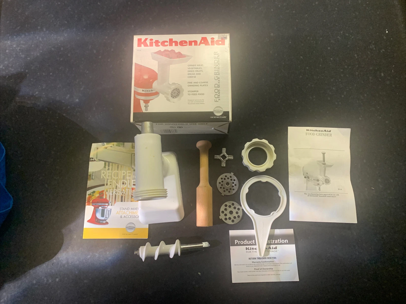 KitchenAid FGA Food Grinder Attachment White Stand Mixer Attachment