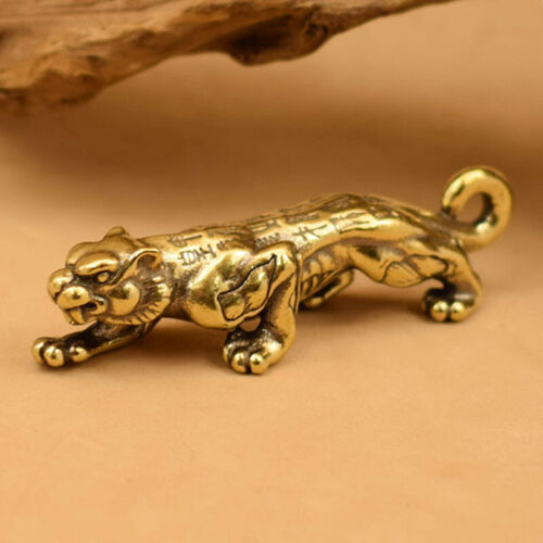 2023 Brass Tiger Figurines Statue Animal Figurines Tiger Keychains Pendant Gift - Picture 1 of 7