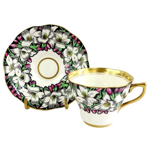 Vintage Rosina 4860A Bone China England Teetasse mit Fuß und Untertasse - Bild 1 von 11