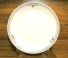 CORNING CORELLE - MELODY - 10 1/4" DINNER PLATES - RED BANDS & FLORAL RIM