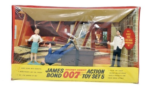 James Bond 007 Vintage Gilbert Action Toy Set 5 M Secret Desk Rare Collectible