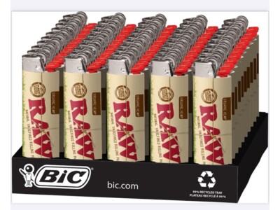 RAW Black Bic Lighter 50-Count