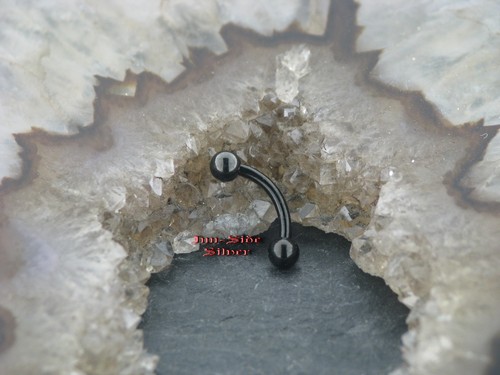 Augenbrauen Piercing Micro Blackline Ball 1,2mm Banana Brust Lippe Septum Intim - Picture 2 of 2