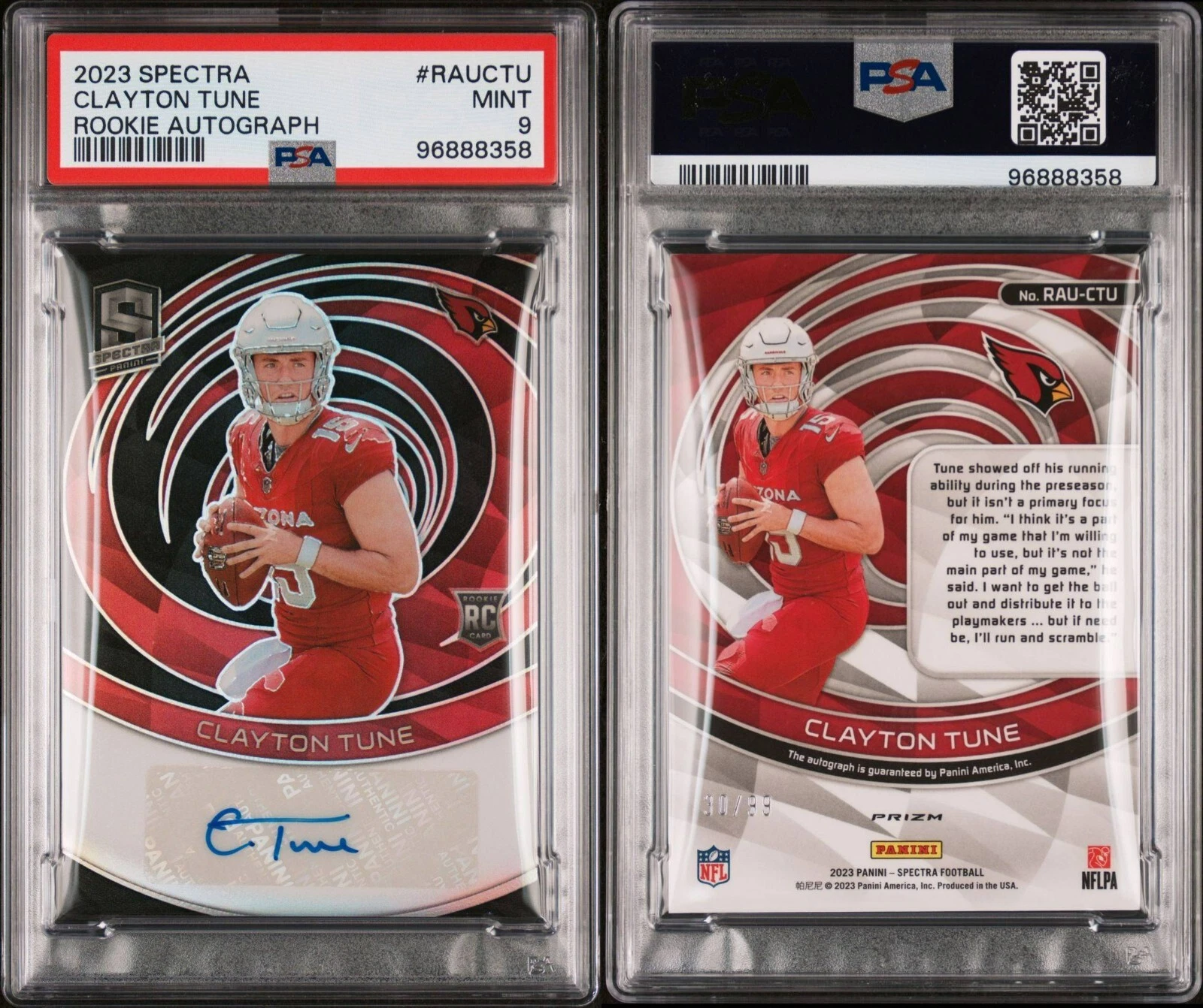 Clayton Tune Panini Spectra Rookie Autographs #RAUCTU Base