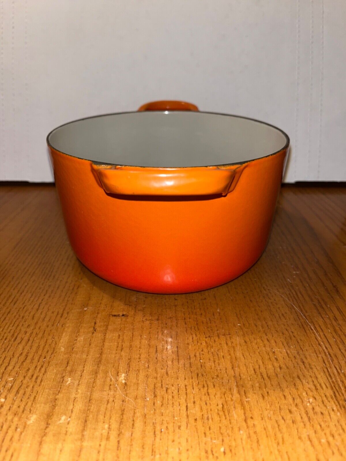 1950s Flame Le Creuset Dutch Oven Round 2.5 Qts Size C Large