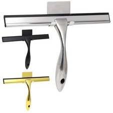 Stainless Steel Bathroom Shower Glass Cleaner Window Squeegee Wiper with Hook