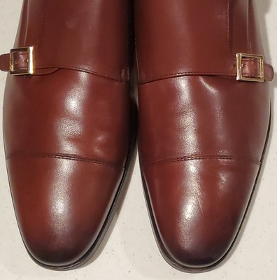 Wolf & Shepherd Mens Gambit Shoes Brown Monk Strap Buckle  display picture 1