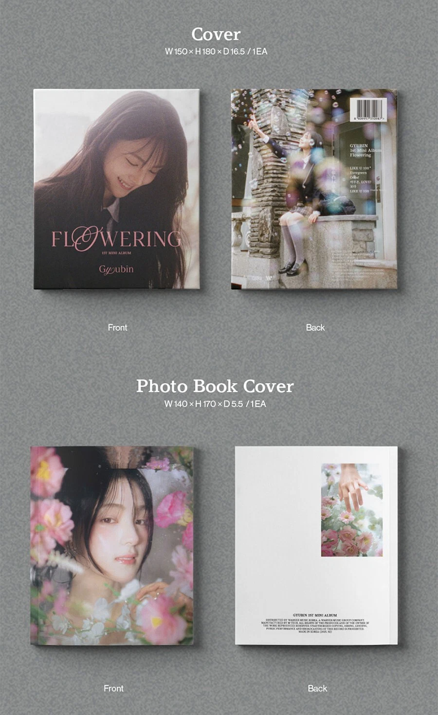 GYUBIN [FLOWERING] 1st Mini Album CD+Cover+Photo Book+2 Card+