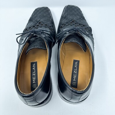 VTG RARE Mezlan Shoes Mens 13M Black Derby Leather Lace Up  display picture 3