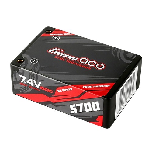 Gens Ace 5700mAh 7.4V 60C 2S HardCase Lipo Battery Pack With 4.0mm Bullet - Picture 6 of 7