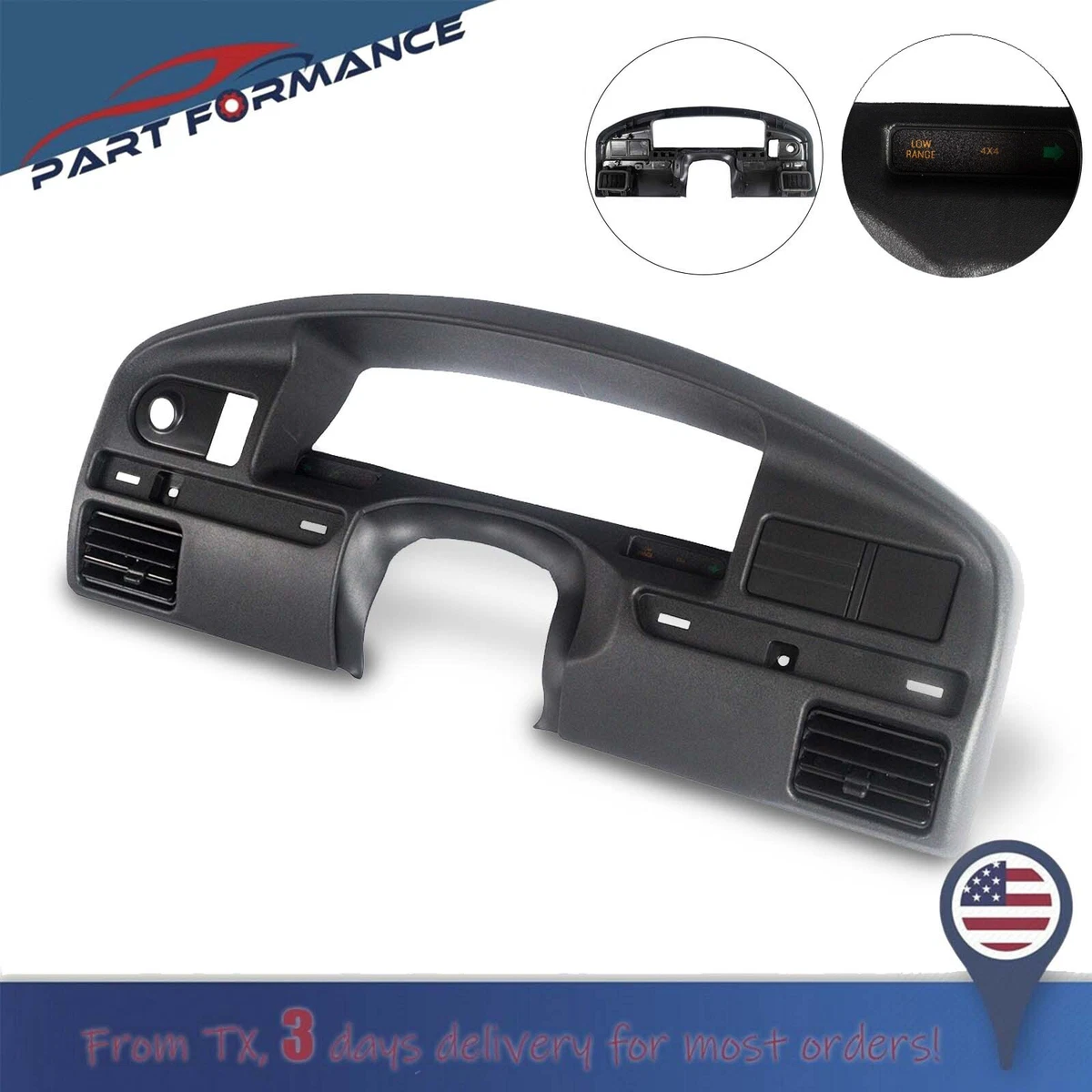 Instrument Dash Cover Cluster Bezel for GAS 1994 1997 Ford F150