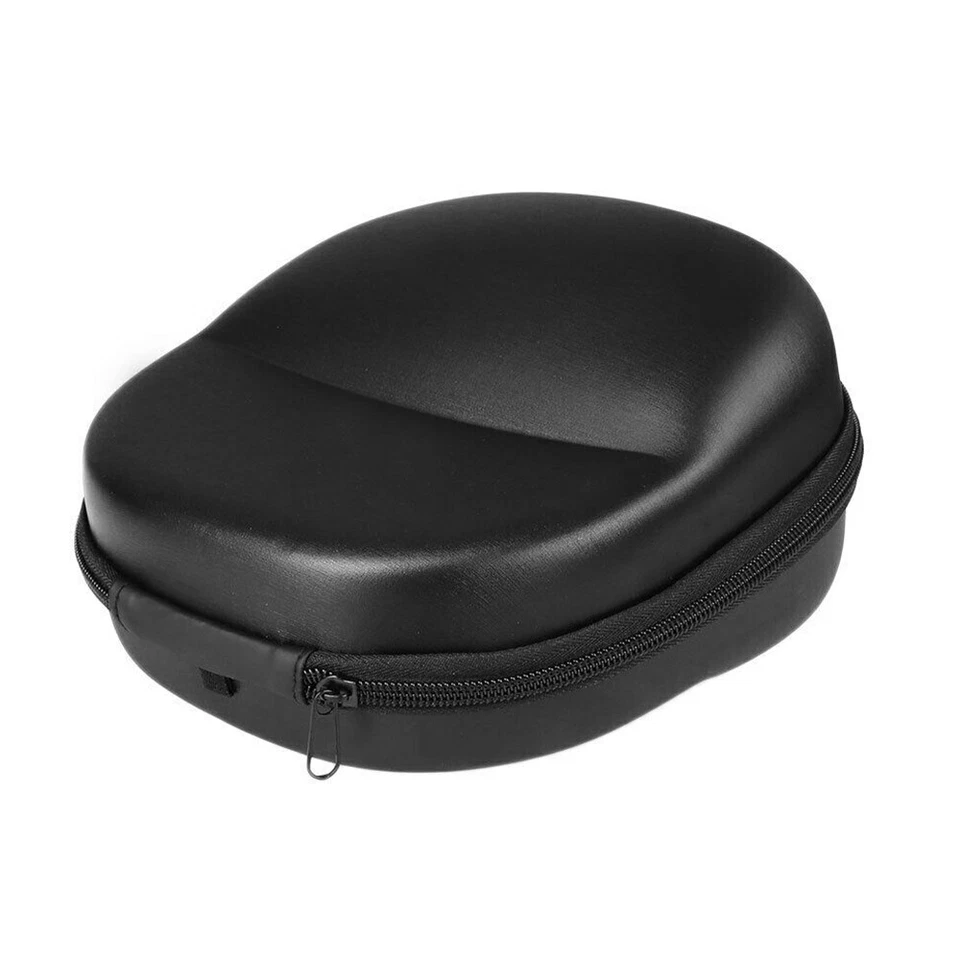 Estuche de transporte de cuero duro para auriculares sobre la oreja tamaño completo auriculares grandes negro Foto 4 de 4