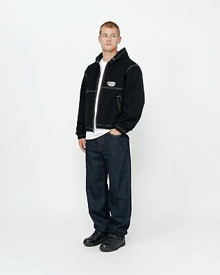 Stussy Unisex WORK JACKET CONTRAST STITCH In Black Size XS Stussy Unisex WORK JACKET CONTRAST STITCH In Black Size XS