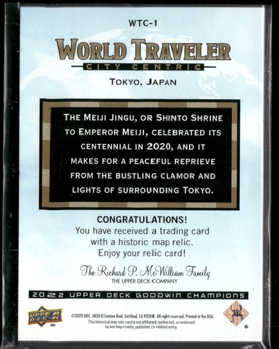UD Goodwin Champions 2022 - World Traveler City Centric Mapa Reliquias - WTC1 - Tokio - Imagen 2 de 2