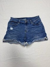 ANA JEAN SHORTS CUFFED SIZE 12 DENIM SHORT RAW HEM