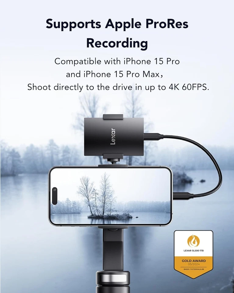 Lexar SL500 External SSD 1TB, USB3.2 Gen2x2 Portable SSD, PSSD up to 2000MB/s Re - Image 3 of 4