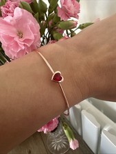 TED BAKER Rose Colour Bangle With Heart Decoration