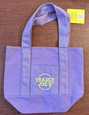 Trader Joe's Mini Tote Bag Rare Purple Limited Edition New! (Purple) FREE SHIP