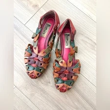 VINTAGE colorful leather huaraches / size 7.5