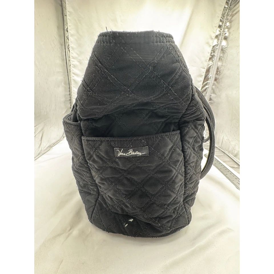 Bolso de Pañales para Bebé Vera Bradley Negro Forrado en Cachemira Acolchado Viaje Entrenamiento Foto 3 de 4