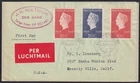 Netherlands 1948 Queen Wilhelmina 50th Anniversary FDC with PER LUCHTMAIL label