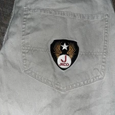 RARE VTG JNCO Jeans Pants Mens 33/30 Baggy Khaki Cargo Classics Embroidered