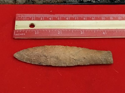 Original Brown Stone Spear Head / Point Artifact, Ambidextrous, Approx 4 in