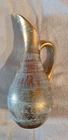Vintage STANGL POTTERY #4056, Aqua/Gold Pitcher Vase