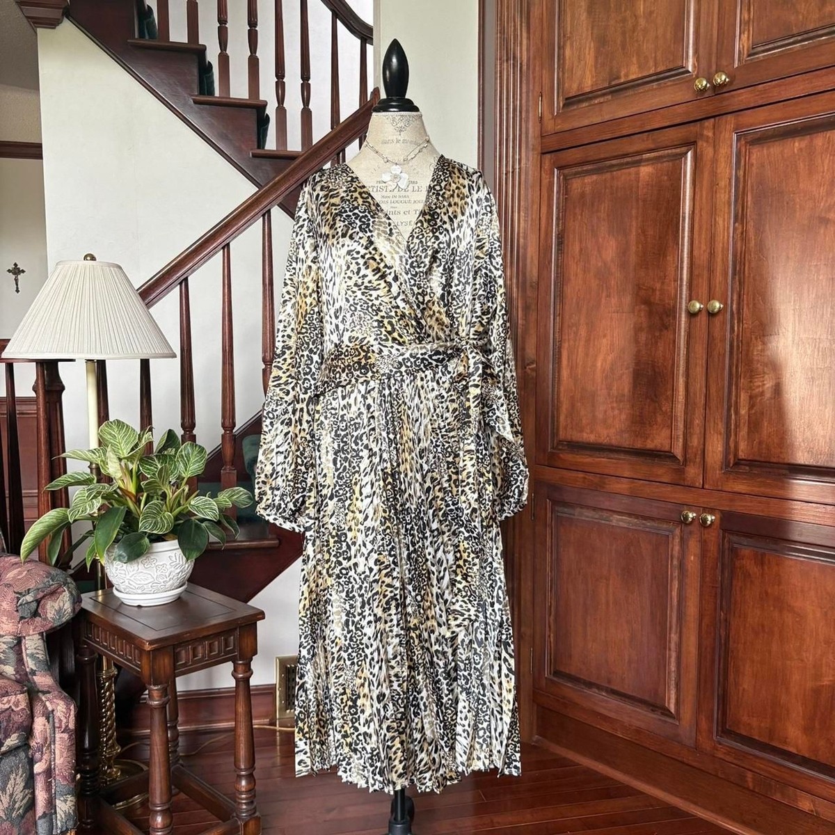 leopard print satin wrap dress Wholesale Maxi Wrap Dress in Satin Fuchsia Leopard Print for your store