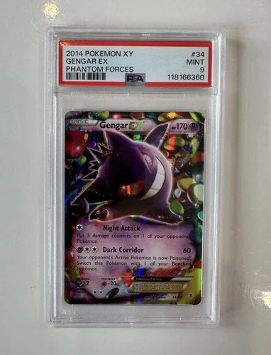2014 Pokemon XY Gengar EX Holo Phantom Forces 34/119 PSA 9 Mint