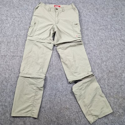 Fjallraven Trousers Womens W27 L29 Beige 3 Stage Zip Off Pants Hiking Trek EU 34