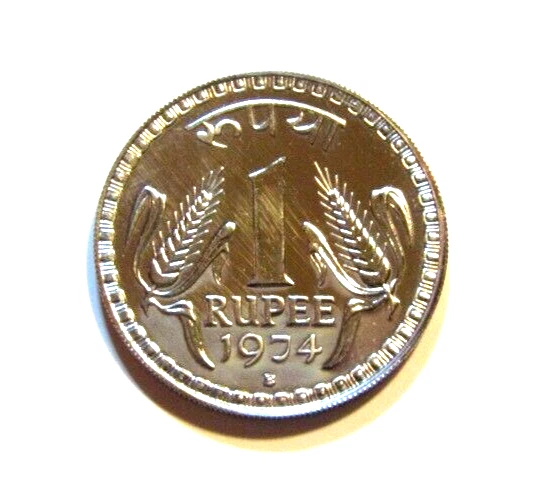 1974-B India 1 Rupee Proof unc Coin - Image 2 of 4