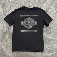 Harley Davidson Racing Dept Tshirt Faded Black Killer Creek Roswell GA Sz Medium