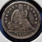 1839 O No Drapery Seated Liberty Half Dime