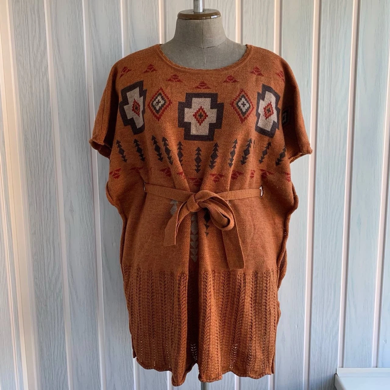 Pendleton The Portland Collection Women Multicolor Merino Wool Sleeveless Poncho
