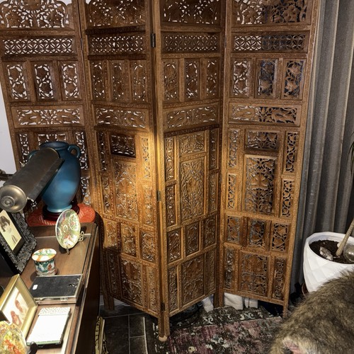Hand carved from India 4 panel room divider