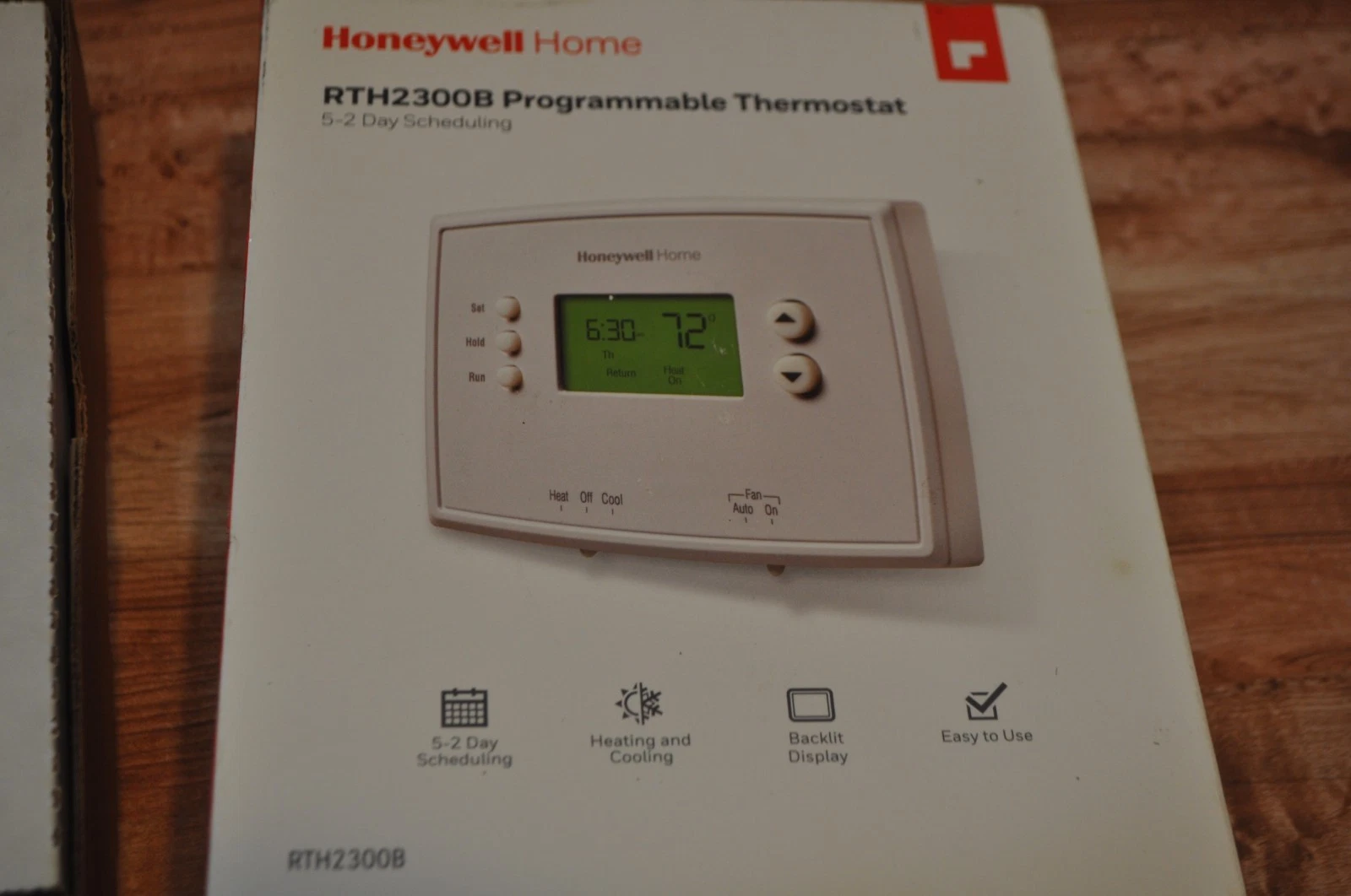 Honeywell RTH2300B 5-2 Day Programmable Thermostat Lit Screen Display NEW open