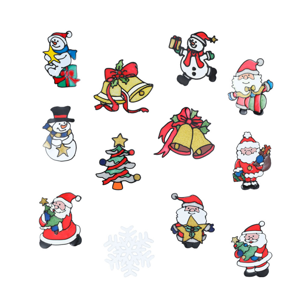 12 Pcs M Holiday Window Stickers Christmas Party Supplies Xmas eBay