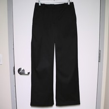  128 BABATON Black Cotton Stretch Mid-Rise Twill Wide Leg Pivotal Pants Womens 6