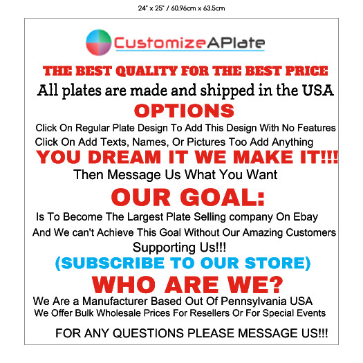 Custom Personalized License Plate Auto Tag With Stunning Night Life City Plane