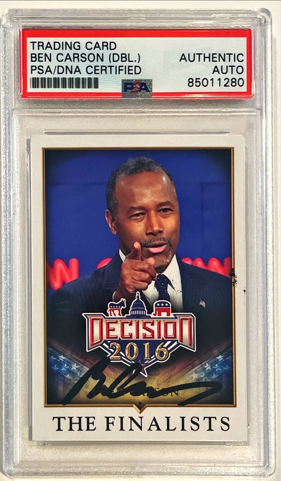 2016 Decision Dr. Ben Carson Signed Auto Card #77 PSA/DNA Slabbed 2x Signed