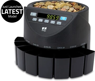 EURO COIN MONEY COUNTER SORTER MACHINE CASH CURRENCY COUNTING AUTOMATIC ZZAP