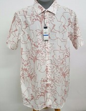 Perry Ellis Principles BT White Red Floral SS Men's Shirt NWT 75 Choose Sz