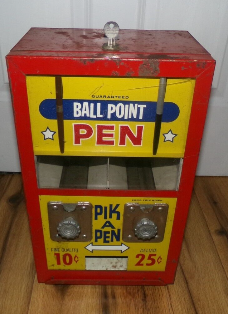 Vintage 1950's Pik A Pen Ball Point Coin Operated Dime .25 Cent