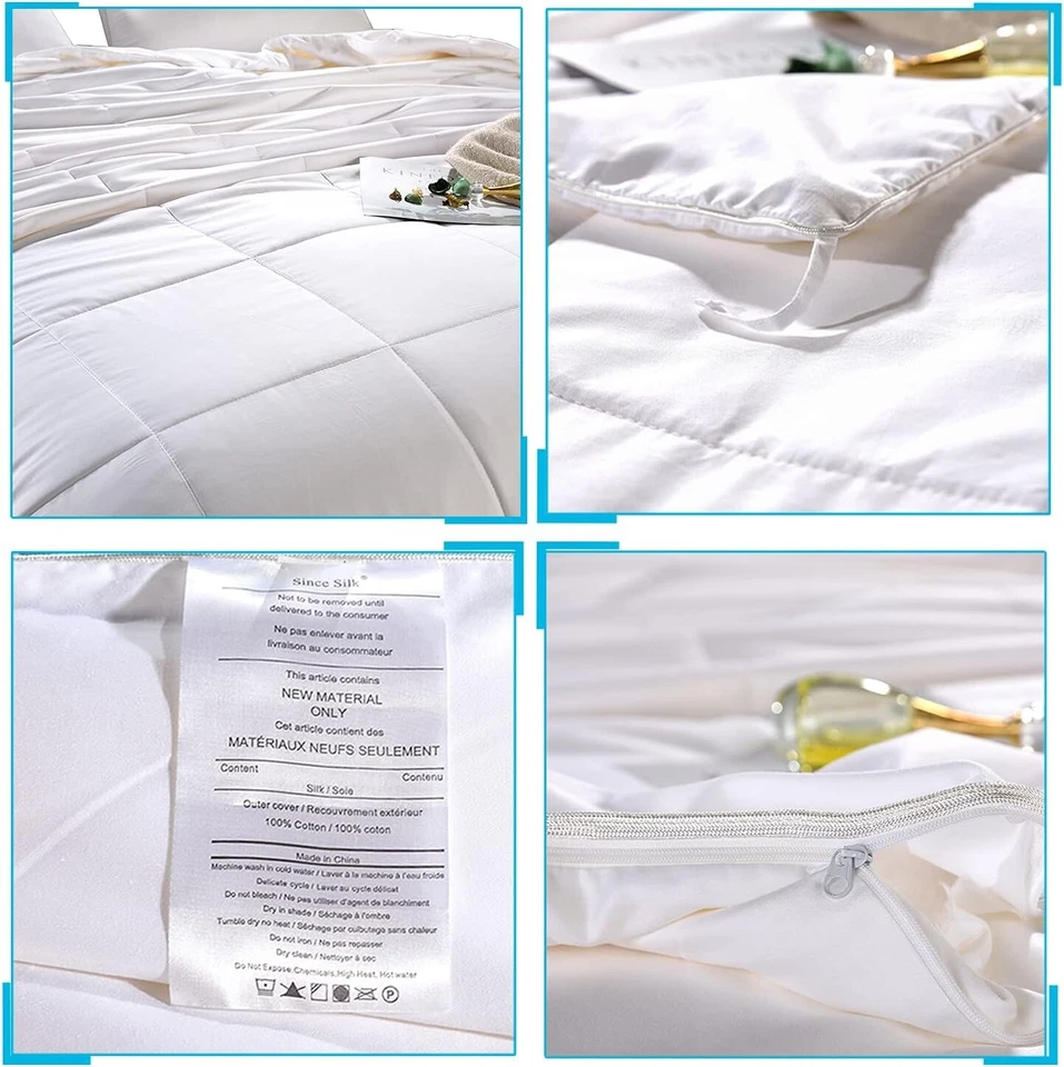 The Since Silk - Edredón tamaño king - Perfecto cuatro estaciones, 100 % relleno de seda Foto 2 de 4