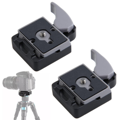 2X Quick Release Clamp Adapter+Plate for Manfrotto 200PL-14 323 RC2 Tripod Z8B8