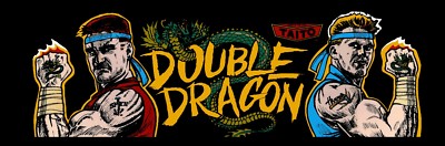 Classic DOUBLE DRAGON Marquee Arcade Art Sticker  16''x3''